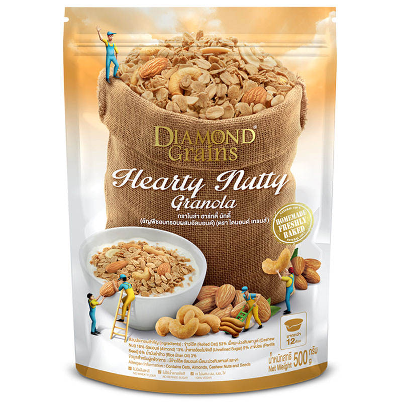 Diamond Grains Hearty Nutty Granola 500g