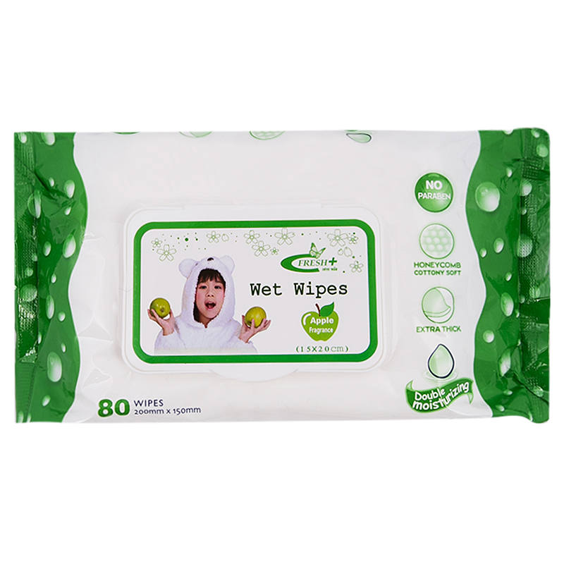 Fresh Plus Apple Fragrance Wet Wipes - 80 Sheets