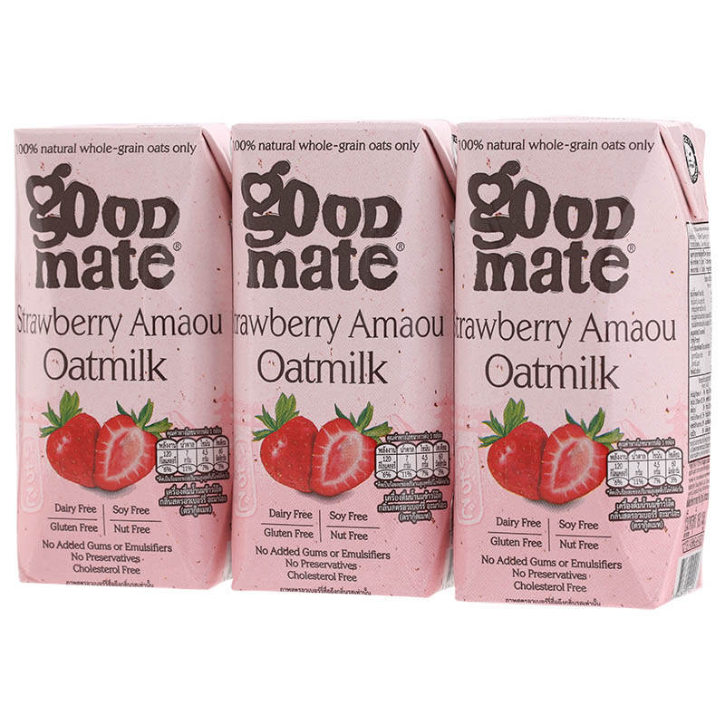 Good Mate Strawberry Amaou Oatmilk Drink 180ml, Pack of 3