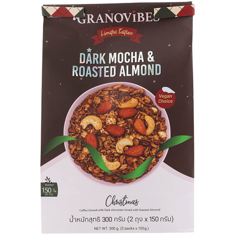 Granovibes Dark Mocha Roasted Almond Granola, 300g
