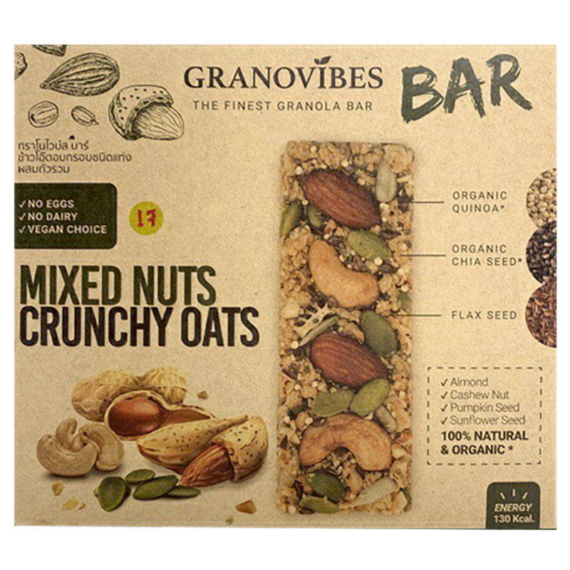 Granovibes Mixed Nuts and Oats Bar - 168g