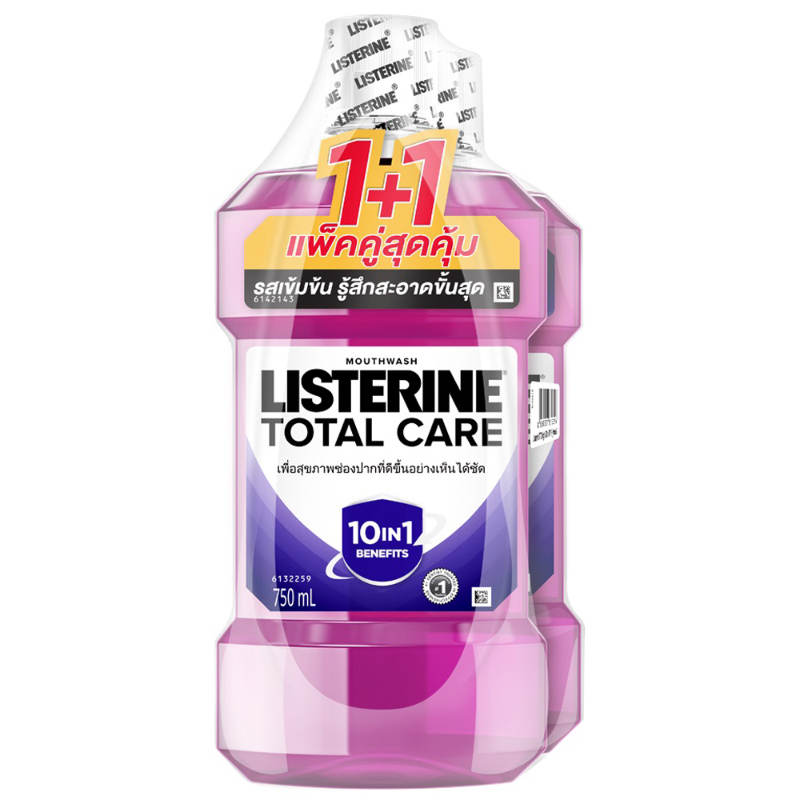 Listerine Total Care with Fluoride Mouthwash, 750ml Pack of 2