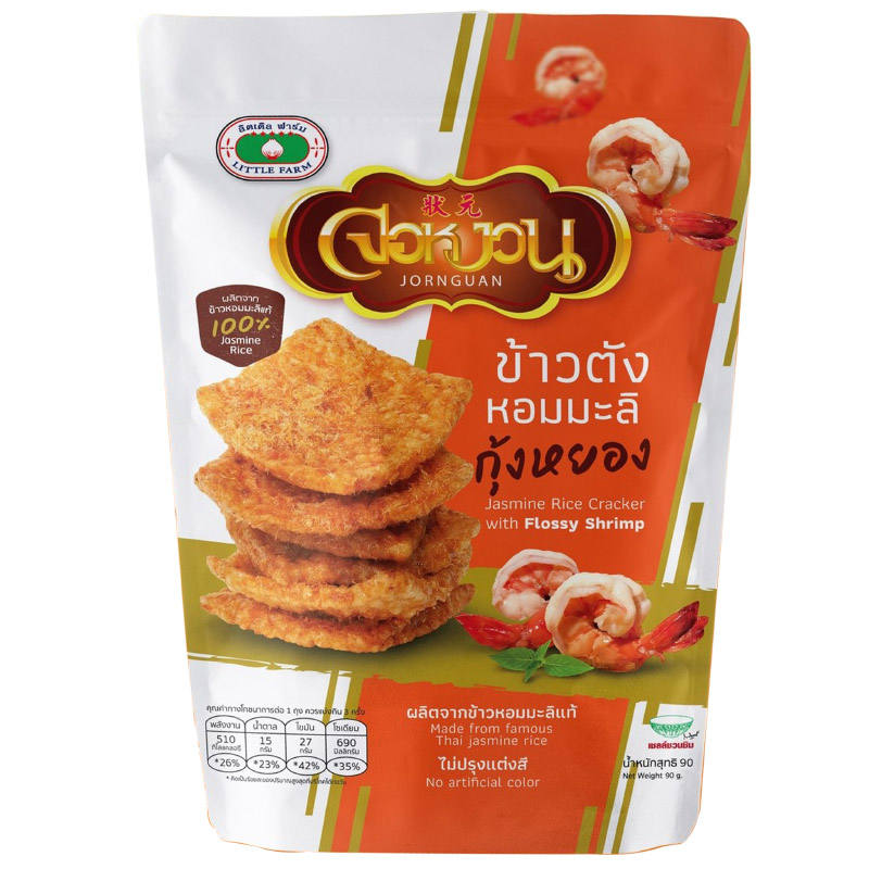 Little Farm Jornguan Jasmine Rice Cracker with Flossy Shrimp - 90g Pack