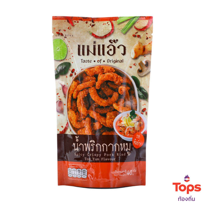 Mae Aew Tom Yum Flavored Pork Rinds - 40g