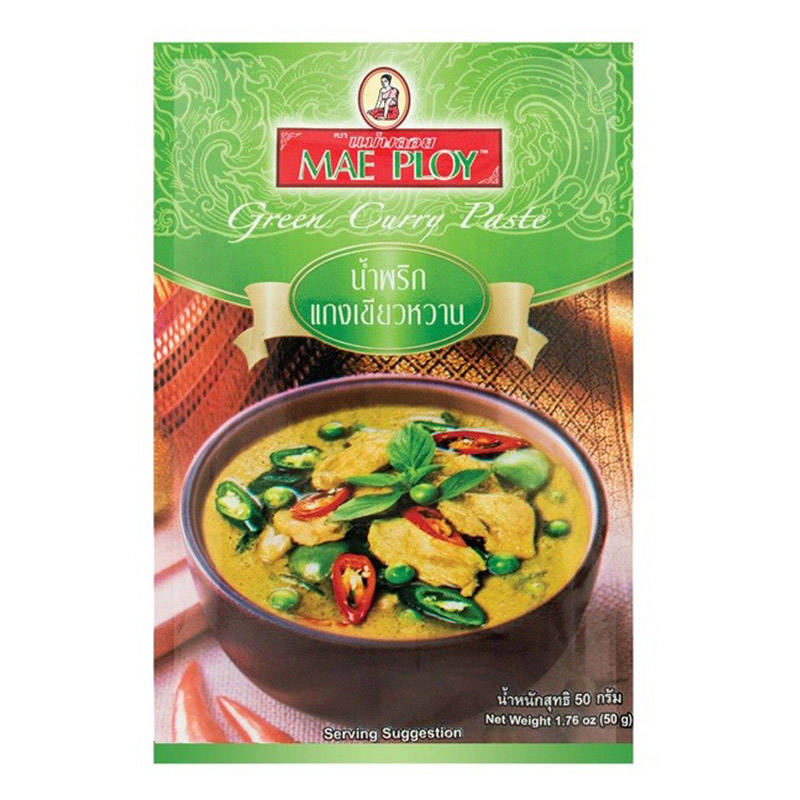 Mae Ploy Green Curry Paste, 50g - Authentic Thai Flavor