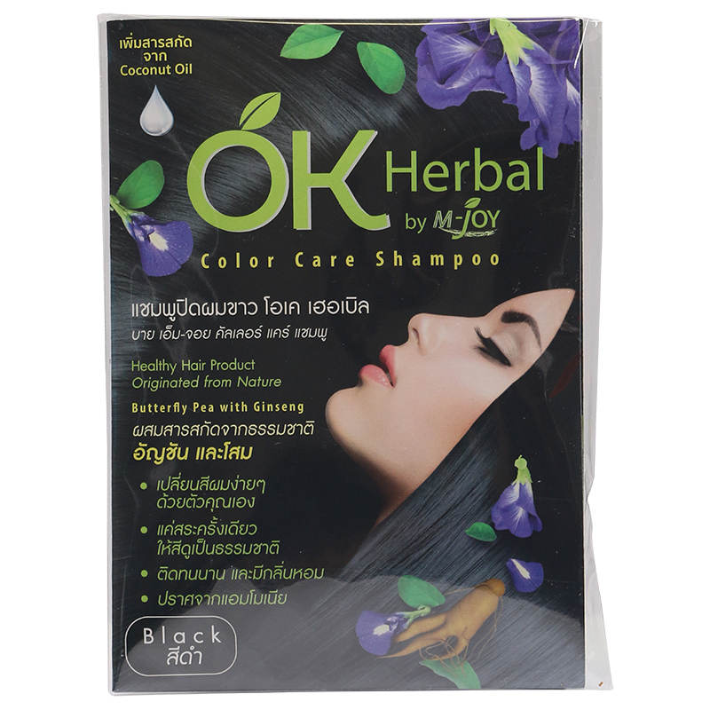 OK Herbal Black Hair Color Shampoo 30ml